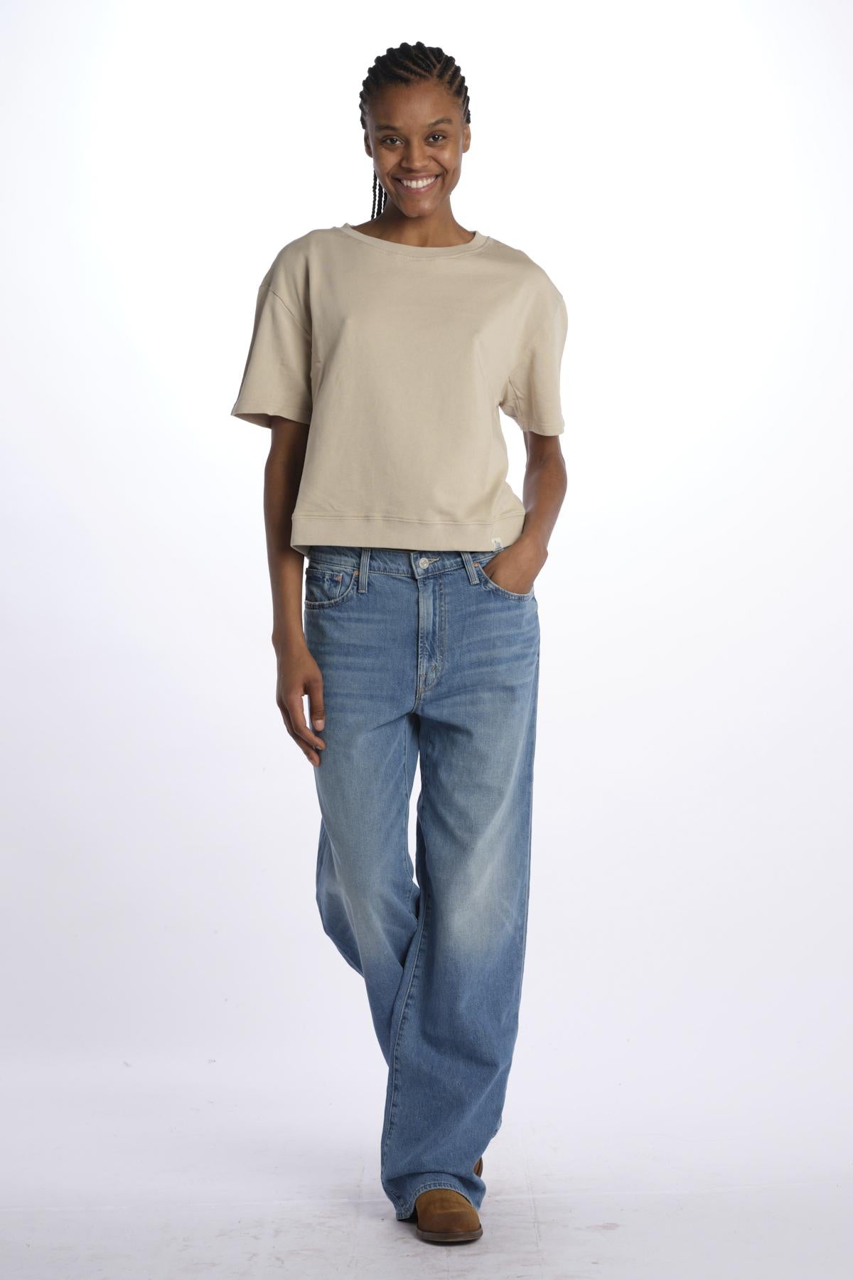 T-shirt felpa m/c WSW03 FEATHER GREY merz b 
