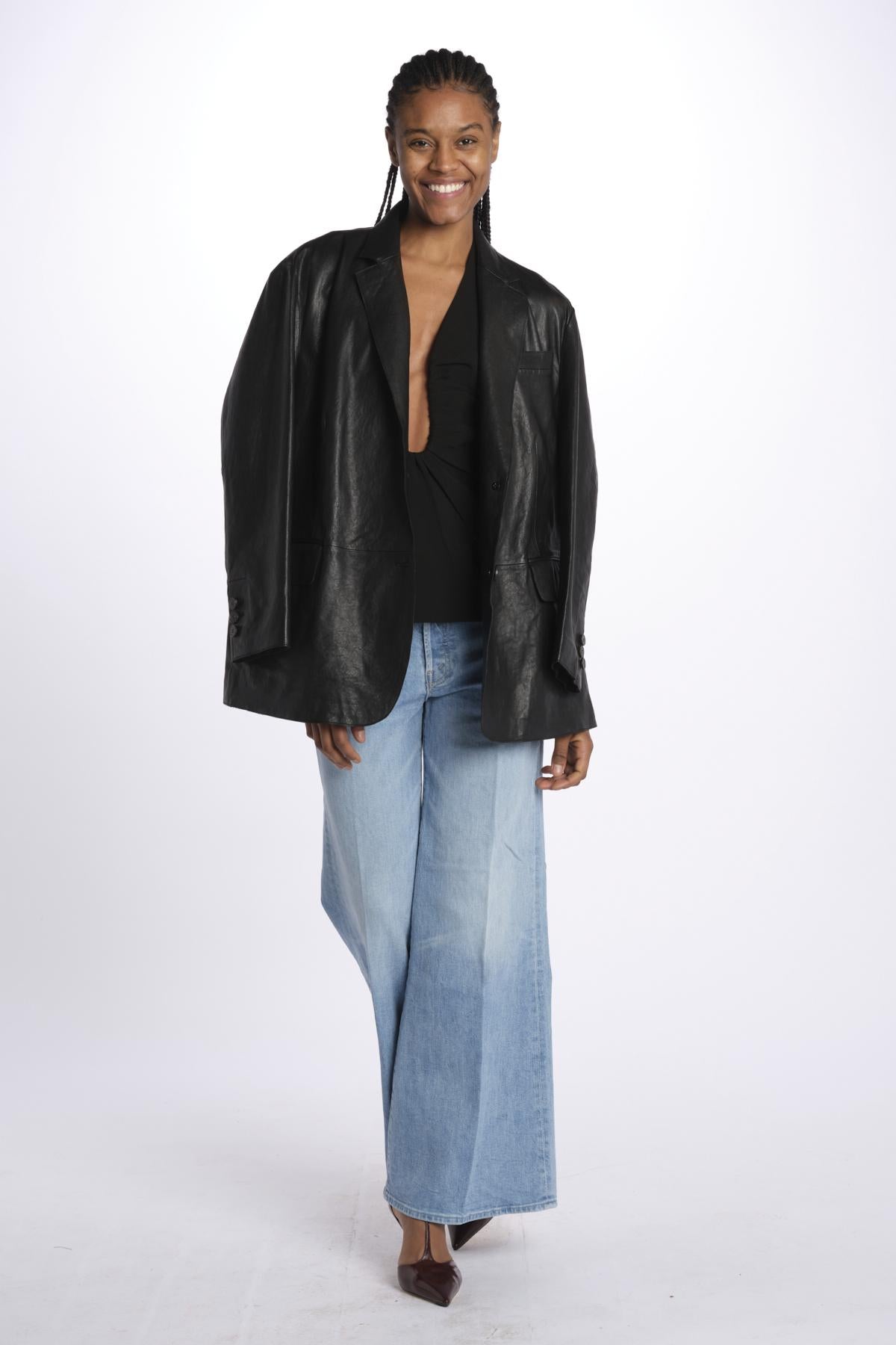 Top ALUSIA scollato double OND24TO031 BLACK misha 