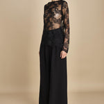 top in pizzo con manica lunga LENI BLACK malina 