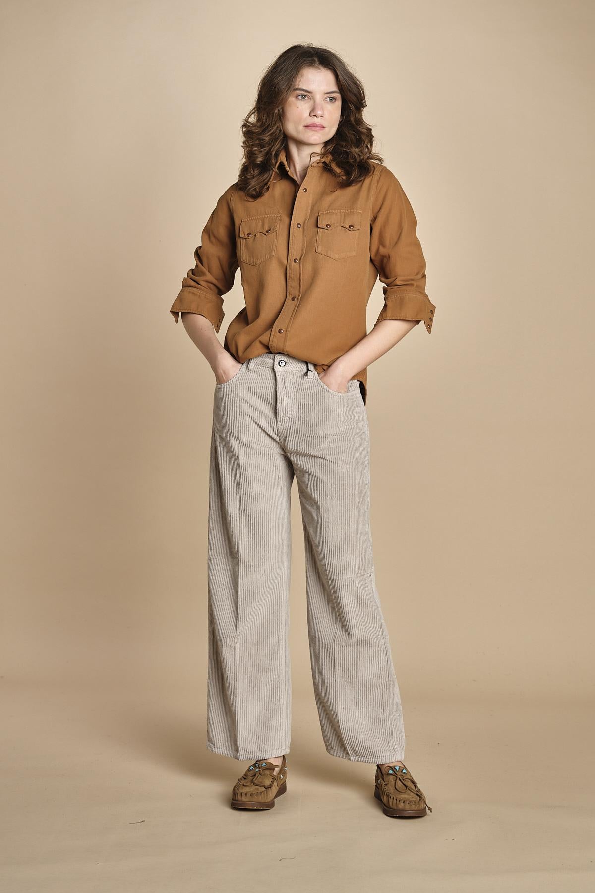 camicia texana TOLEDO-0171T COFFEE fortela 