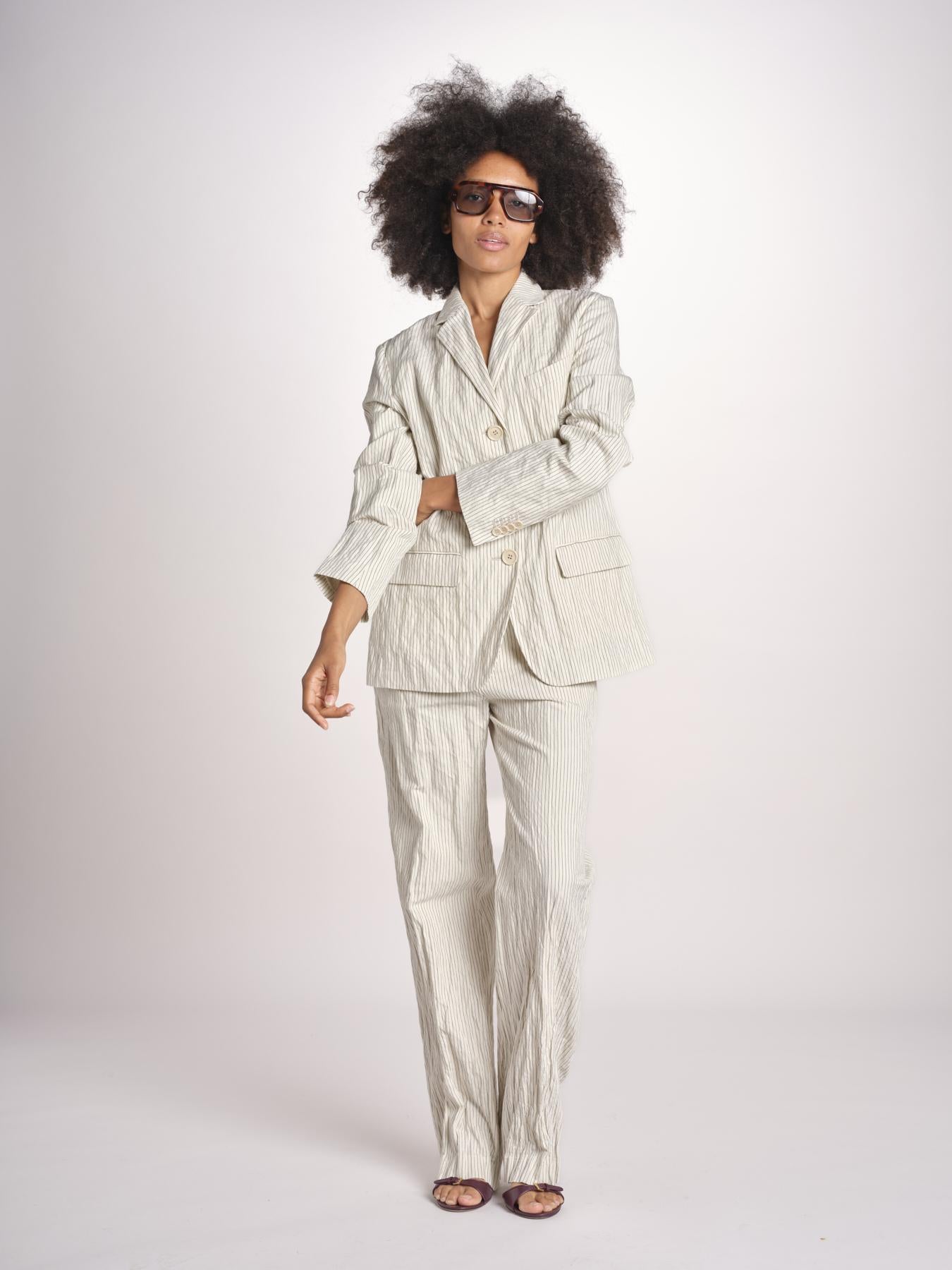 pantalone gessato 0142 22042 NATURALE aspesi 