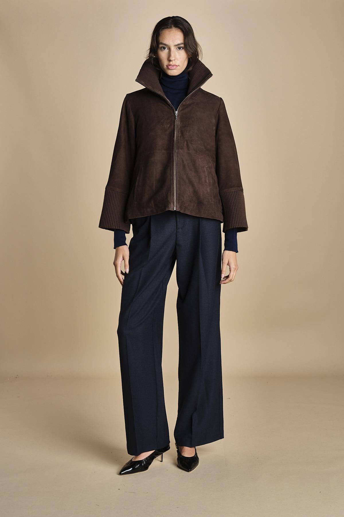 giubbino in camoscio NATE F25-173 030 CHOCOLATE oscar 