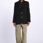 VICKA giacca in tweed lurex con bottoni oro WWBL00838 NERO zadig & voltaire 