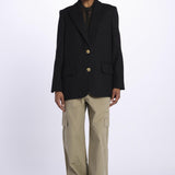 VICKA giacca in tweed lurex con bottoni oro WWBL00838 NERO zadig & voltaire 