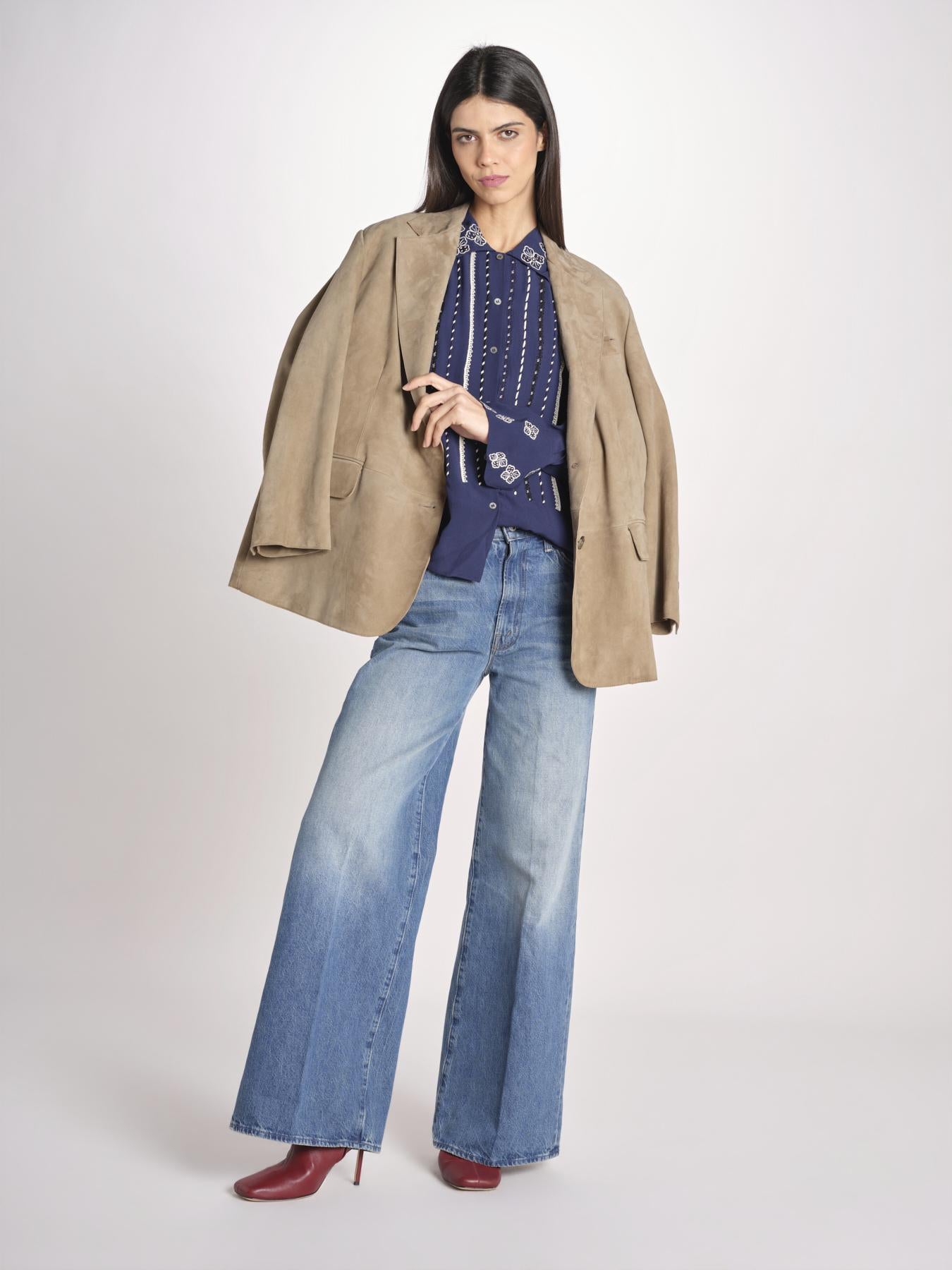 Camicia in seta LUMBER NAVY jupe by jackie 
