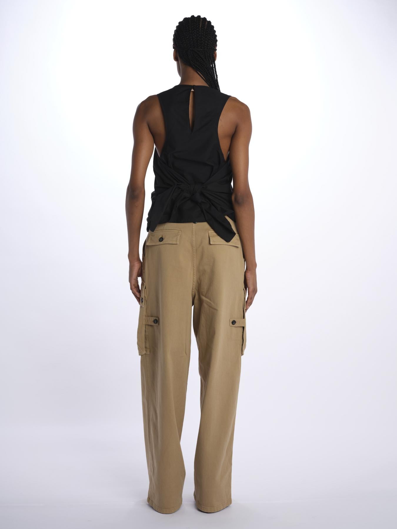 Top nero popeline con nodo G101 0132 9000NERO n21 