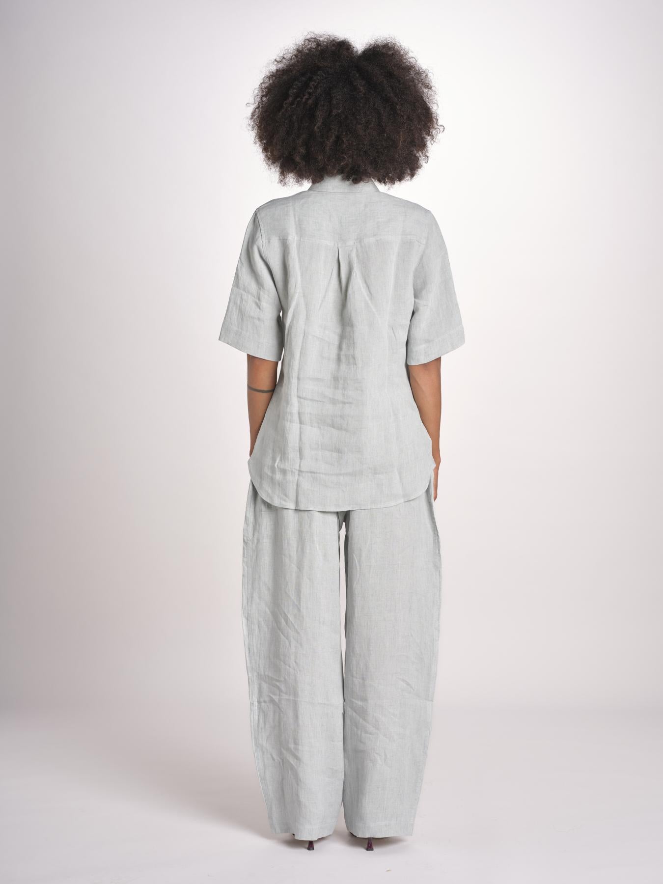 camicia manica corta ESTES SNW-1897 SPEARMINT studio nicholson 