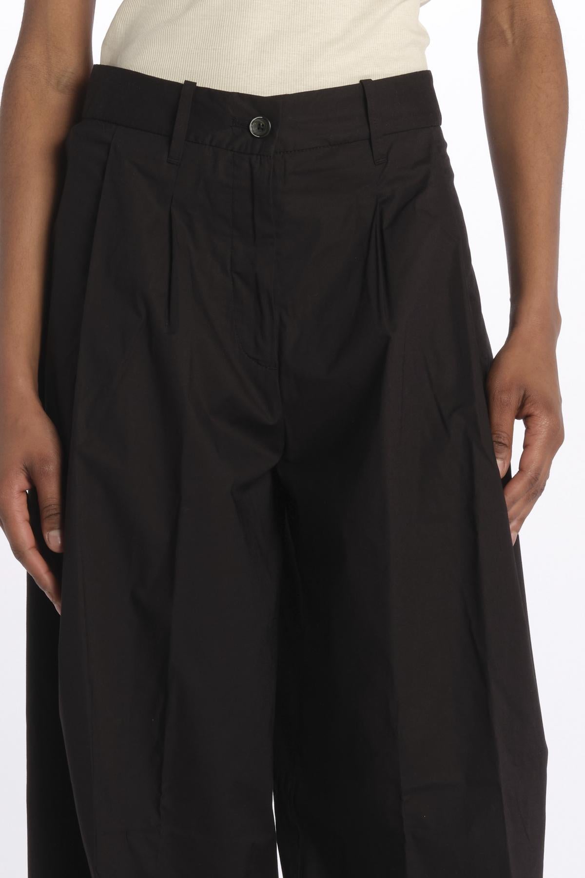 Pant PETRA 2 pinces popeline PETRA PE66 NERO nine in the morning 