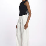 Pantaloni con pences KATHERINE PANT WHITE jejia 