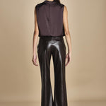 TUX top senza manica con drappeggio F25-141 039 CHOCOLAT oscar 