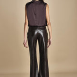 TUX top senza manica con drappeggio F25-141 039 CHOCOLAT oscar 