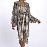 Caftano LOULI CAFTAN stampa zig zag S25065 BLACKANDWHITE sundress 