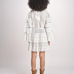 miniabito con rouches SOLEDAD SIMPLY WHITE scarlett poppies 