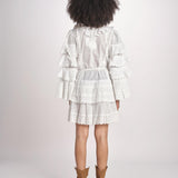 miniabito con rouches SOLEDAD SIMPLY WHITE scarlett poppies 