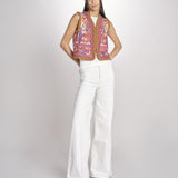 Gilet con ricami SUNA GILET SUNA1GIL CREAM antik batik 