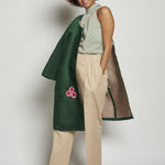 Cappotto ricamato 20C 1PRE CT32EMB GREEN marit ilison 