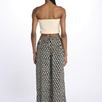 DAKOTA pantaloni con elastico in vita stampa foglie DAKOTA INDIAN BLACK laraethnics 