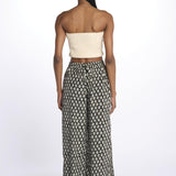 DAKOTA pantaloni con elastico in vita stampa foglie DAKOTA INDIAN BLACK laraethnics 
