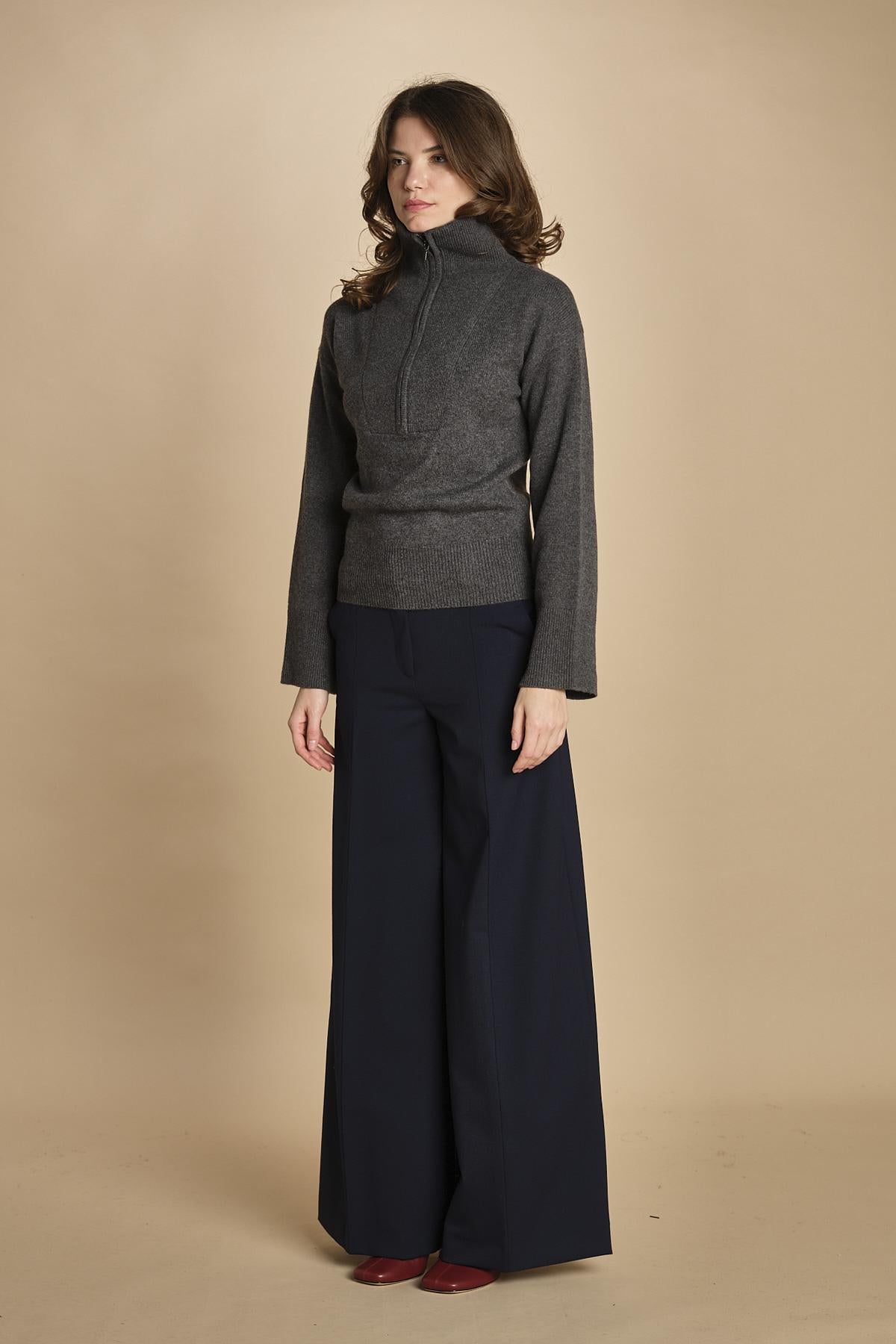 maglia mezza zip MIL14 25024 GRIGIO SCURO milaura 