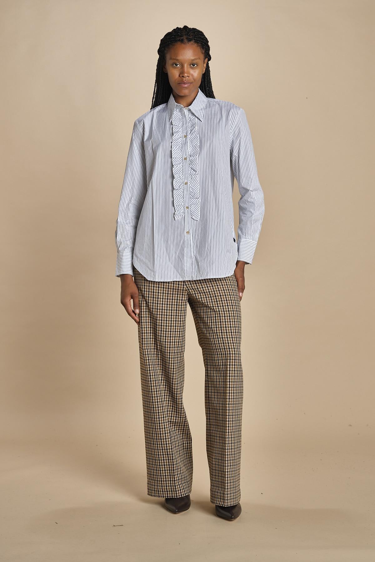 Camicia con rouches a  righe GEMMA P28D0GEMMA-T4706 R658 massimo alba 