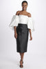 Puff sleeve longuette dress