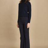 pantalone lungo a zampa. PAOLINA PL142 NAVY nine in the morning 