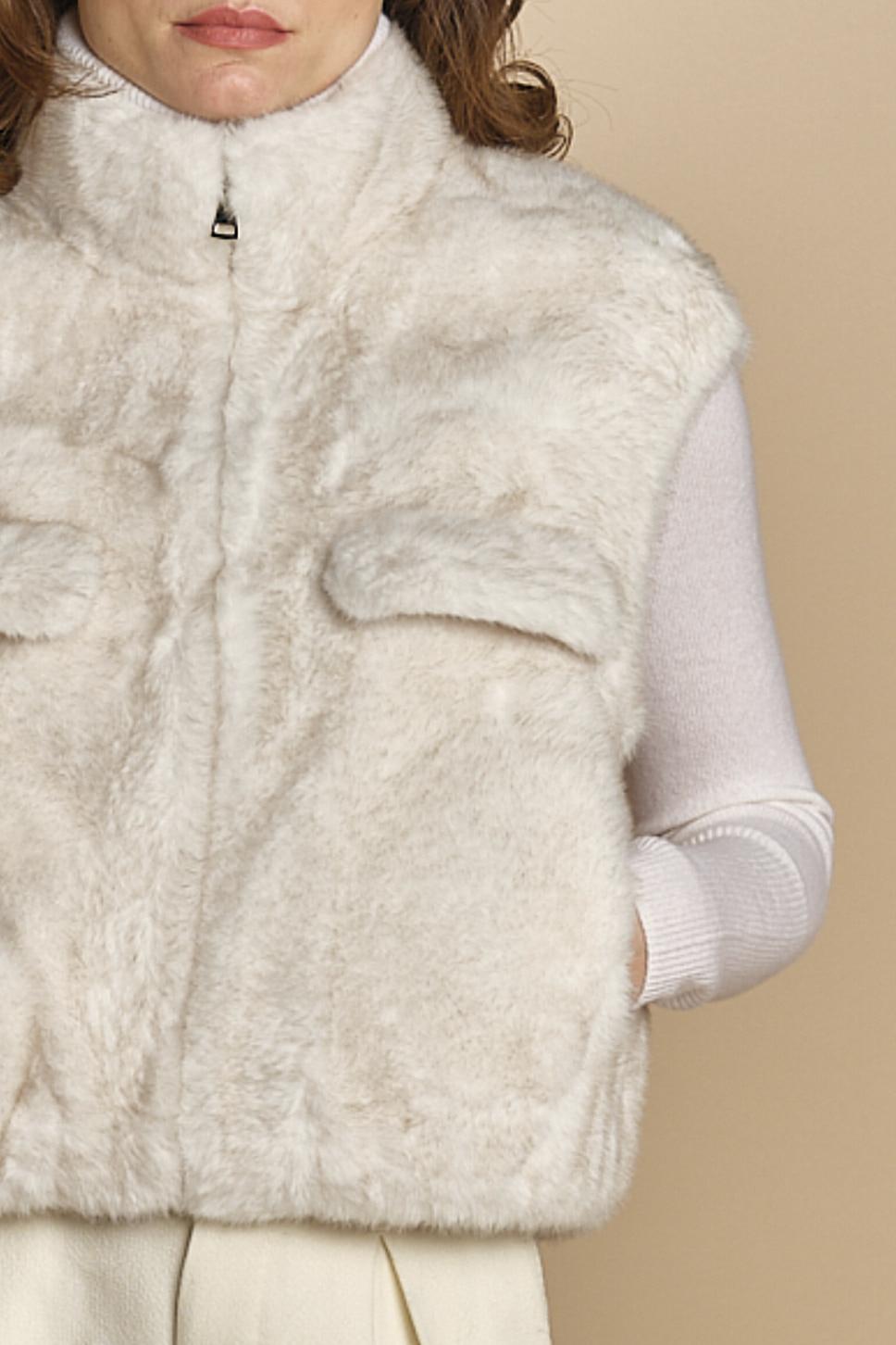 gilet in ecofur. GABI ECRU giovanni paris 