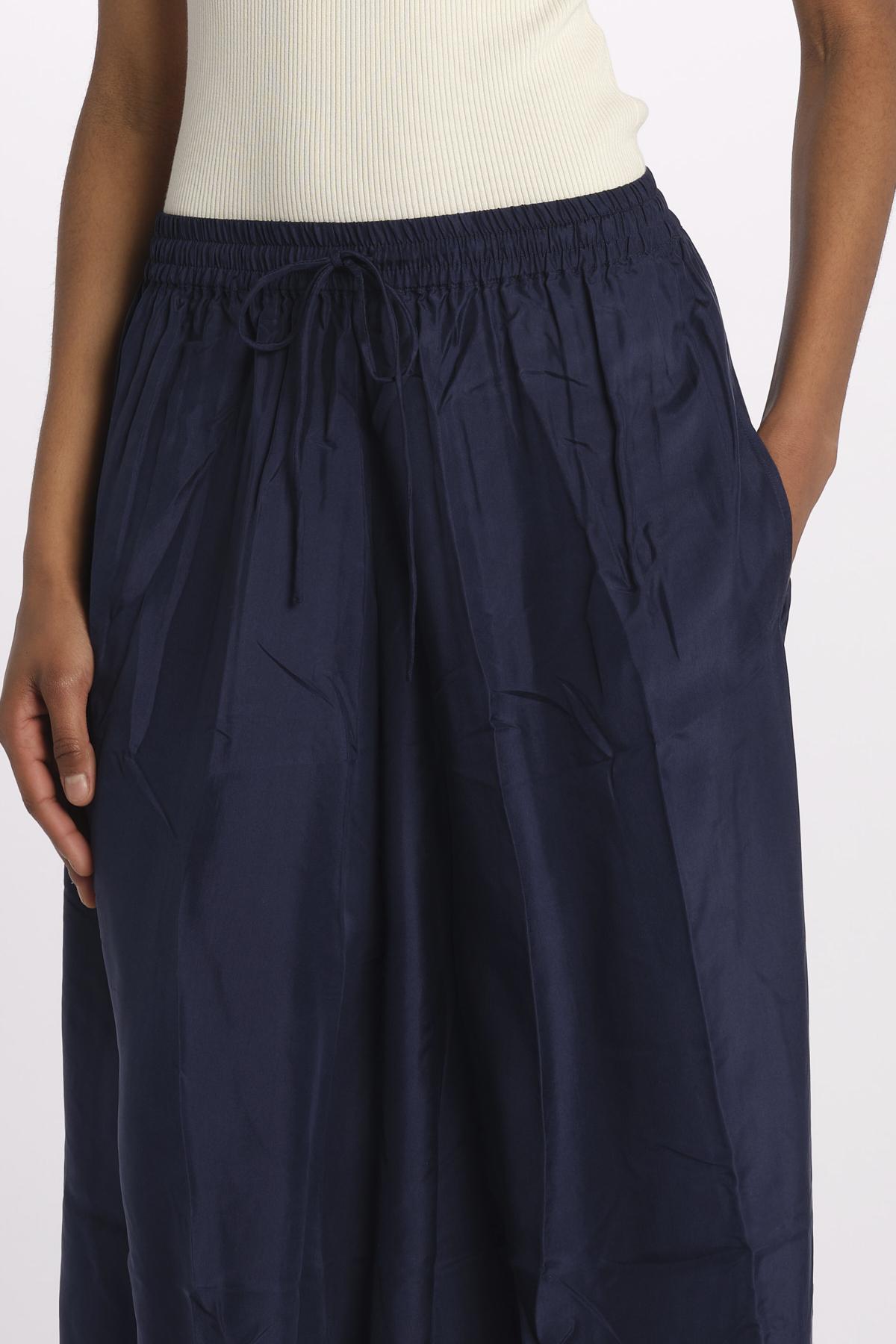 PALAZZO pantaloni in seta  by milaura. BE24252PANT NAVY benaras soleil 