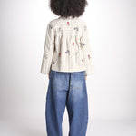 giacca manica lunga a righe 7WS-83S BEIGE.WHITE STRIPES payal pratap 
