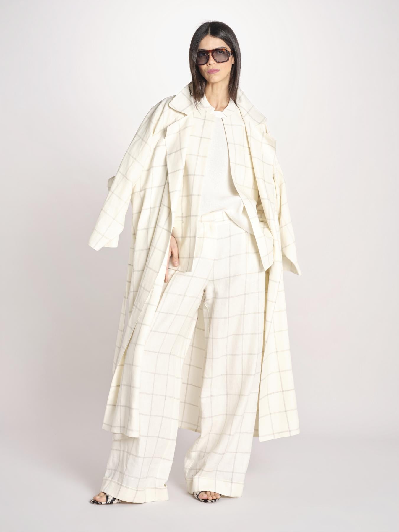 blazer a quadri U3248 IVORY dusan 
