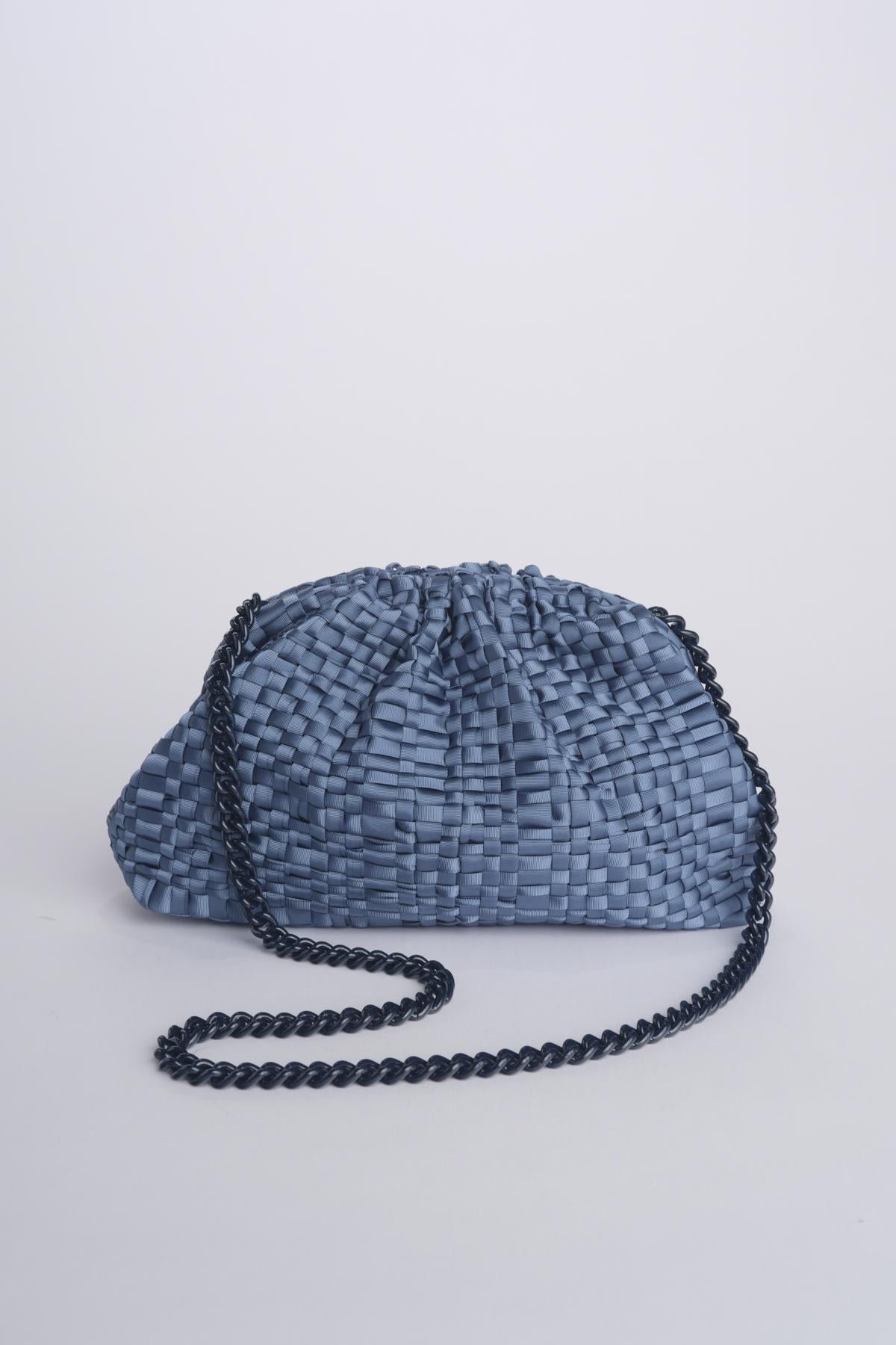 GAME clutch pochette intrecciata GAME CLUTCH PETROL maria la rosa 