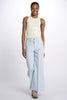 CARLA 4-pocket cropped linen blend trousers