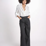 pantalone 4 tasche in misto lino SERENA XML01 099 NERO ps don't forget me 