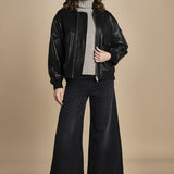 LARA bomber in pelle IO118048 BK999 ivy oak 