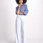 pantalone 4 tasche in misto lino SERENA XML01 001 BIANCO ps don't forget me 