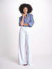 pantalone 4 tasche in misto lino