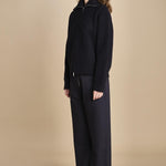 maglia a coste con la zip SANDOS DARKEST NAVY studio nicholson 