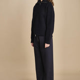 maglia a coste con la zip SANDOS DARKEST NAVY studio nicholson 