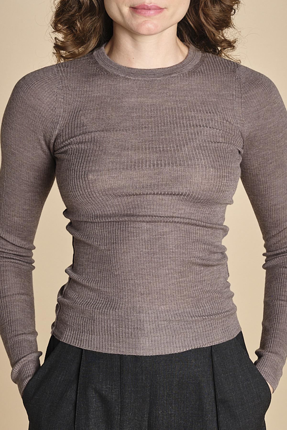 girocollo a costine manica luna in lana merino LAU30 E14043 SIGARO milaura 
