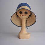 CAPELINE cappello in paglia bicolor DEMI CAPELINE CROCHET 01BG196 AZZ bagatelle france 