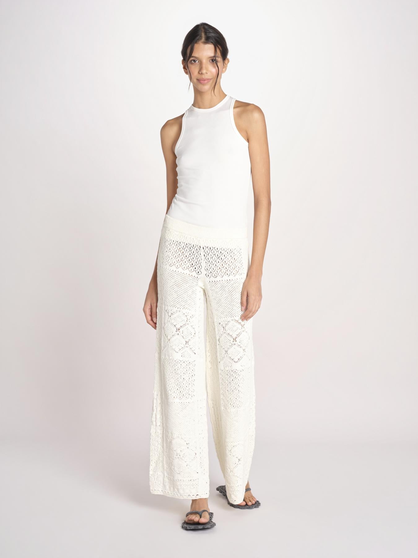 pantalone in crochet SANTY ECRU ba&sh 