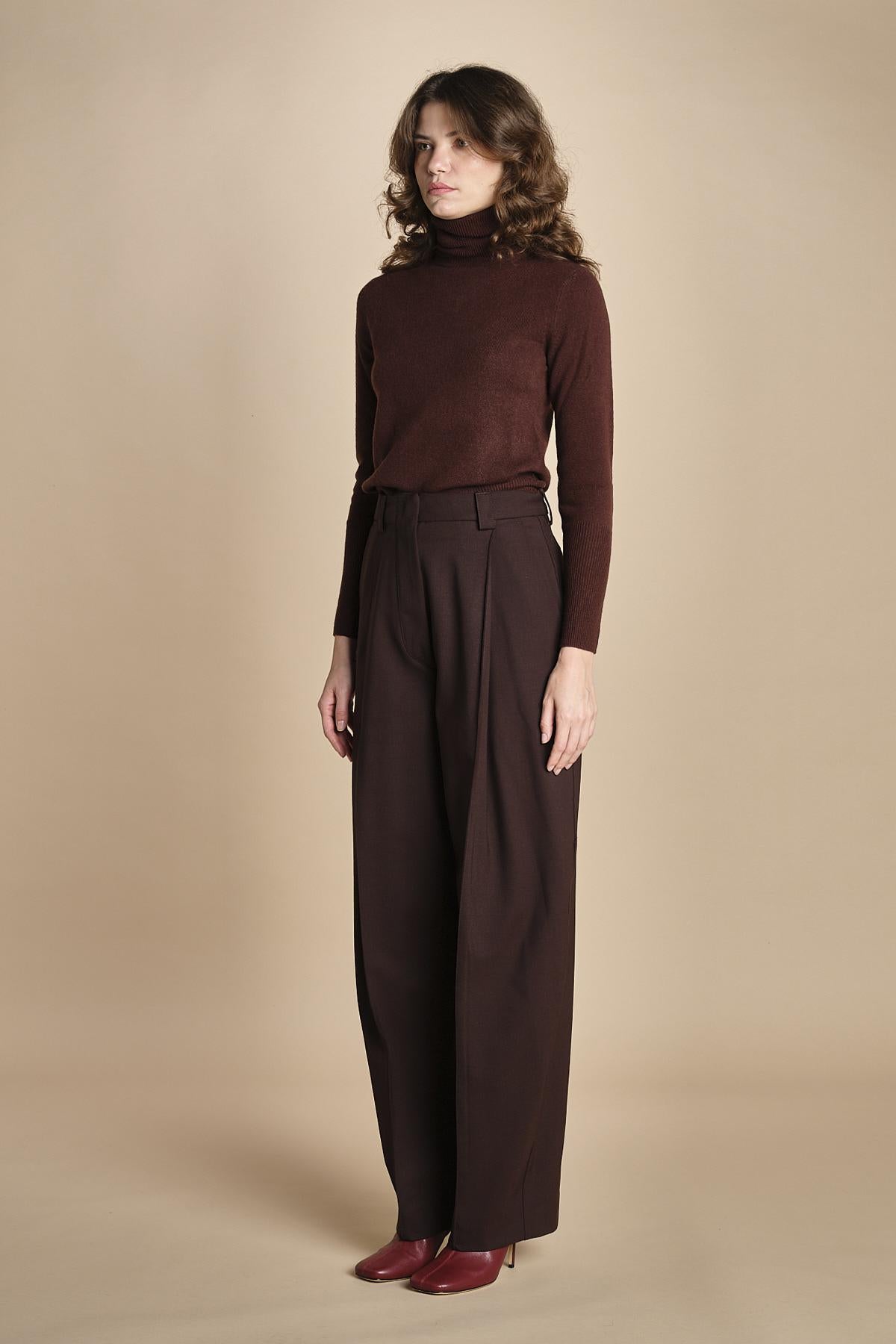 pantalone largo stretto sul fondo CARA TLW03116W0206ABTPB BROWN T0215 the latest 