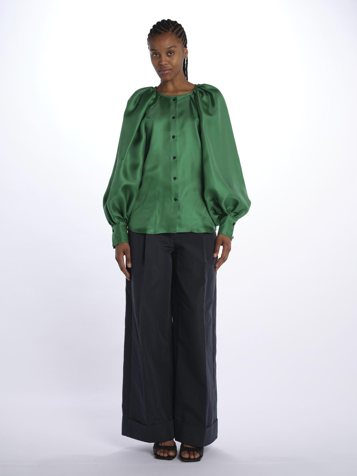 Camicia manica bottoni E20FT09 EMERALDGREEN martin grant 