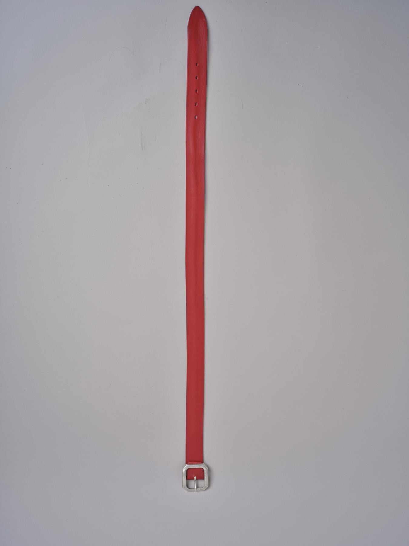 cintura con fibbia ottone 93340 ROSSO ARGENTOÙ milaura 