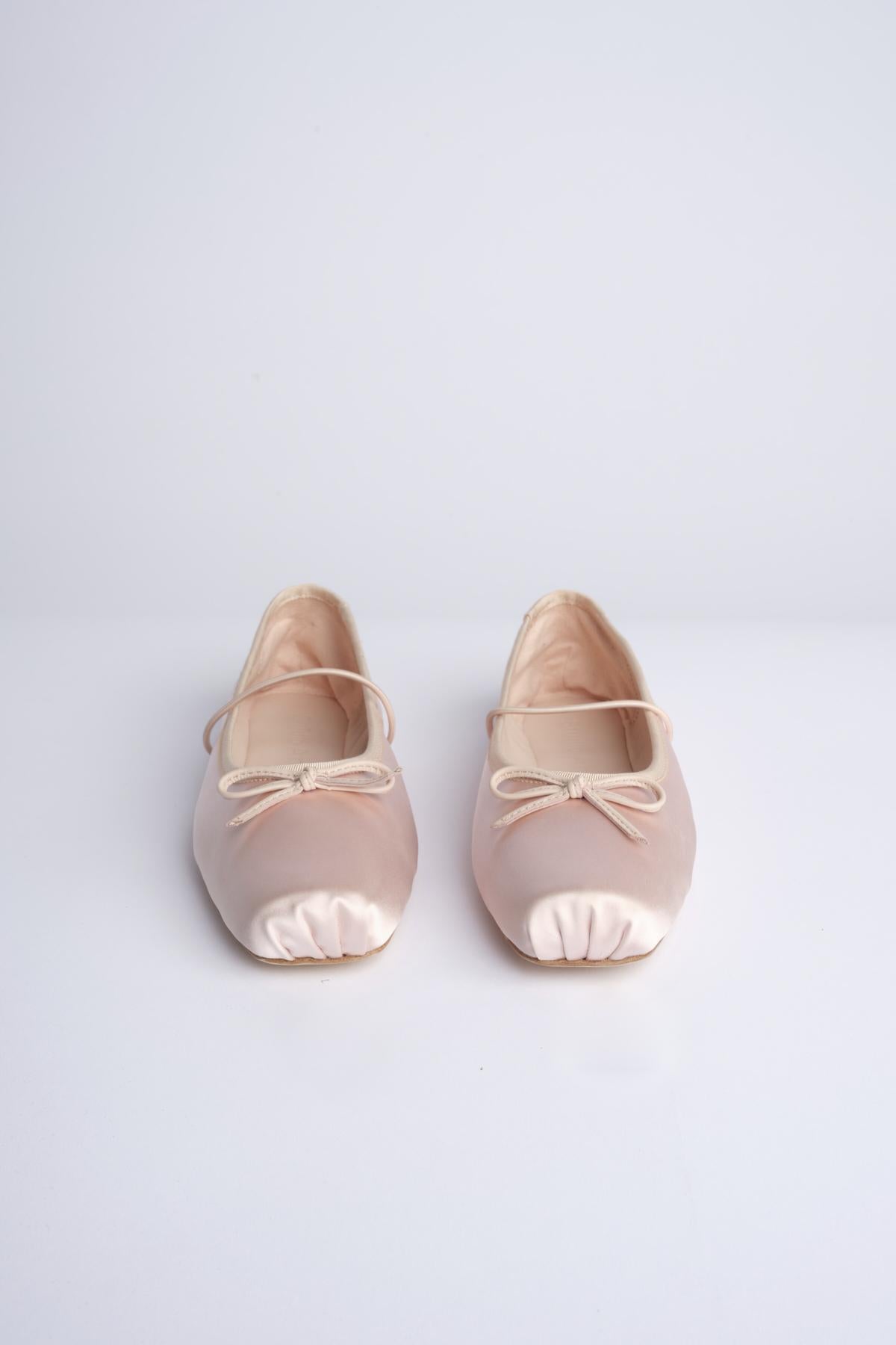 MIGNON ballerina in raso con punta quadrata F846SE1 BLS studio AMELIA 