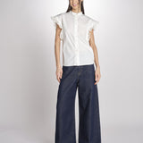 Camicia intarsio maniche alette GIFTY 6EVA04-V09857 ECRU vanessa bruno 