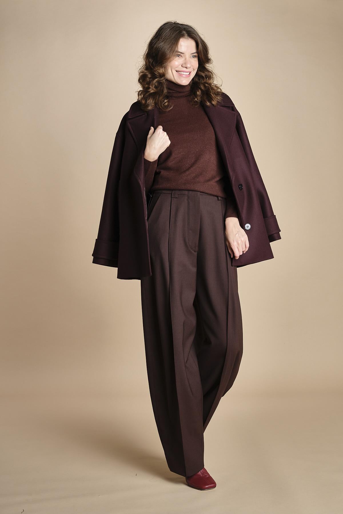 pantalone largo stretto sul fondo CARA TLW03116W0206ABTPB BROWN T0215 the latest 