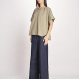camicia in popeline manica corta EDUCATA 2615111172600 025 VERDE OLIVA weekend maxmara 