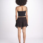 minigonna a balze con pizzo ASANA NOIR laraethnics 