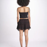 minigonna a balze con pizzo ASANA NOIR laraethnics 